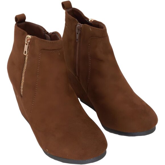 Dream Pairs Shoes - DREAM PAIRS Women's Low Wedge Heel Ankle Booties Size 6.5